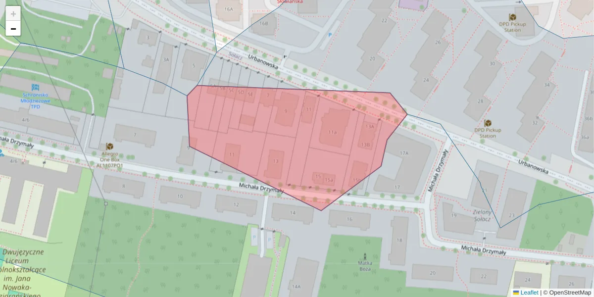 Szczegółowa mapa kodu pocztowego 60-646 z granicami, sąsiednimi kodami pocztowymi i urzędami pocztowymi