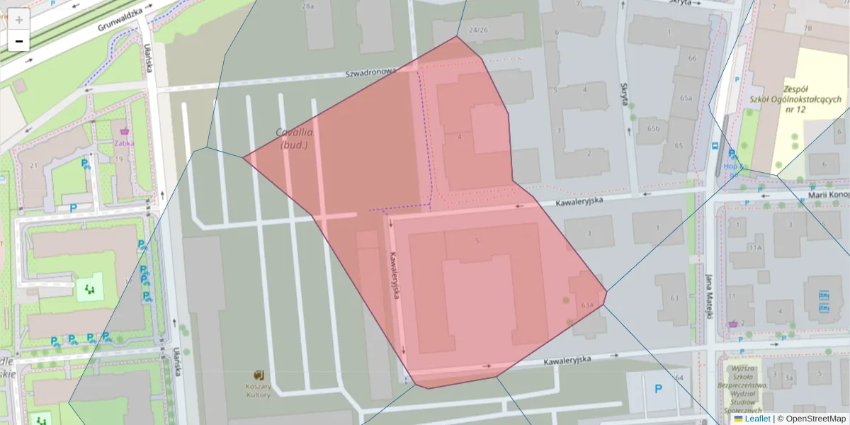 Szczegółowa mapa kodu pocztowego 60-748 z granicami, sąsiednimi kodami pocztowymi i urzędami pocztowymi