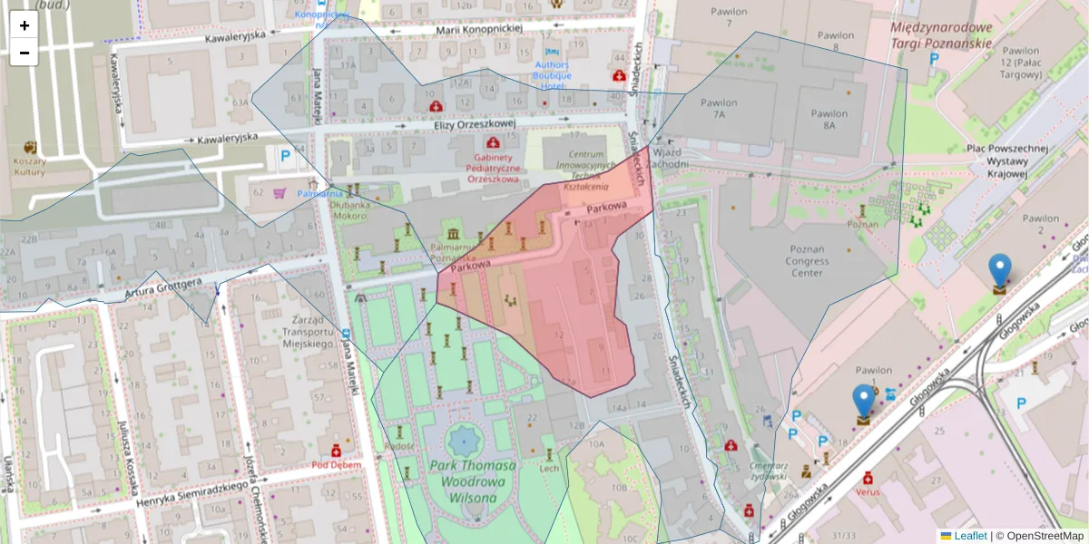 Szczegółowa mapa kodu pocztowego 60-775 z granicami, sąsiednimi kodami pocztowymi i urzędami pocztowymi