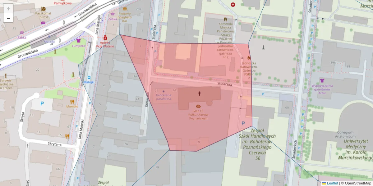 Szczegółowa mapa kodu pocztowego 60-788 z granicami, sąsiednimi kodami pocztowymi i urzędami pocztowymi