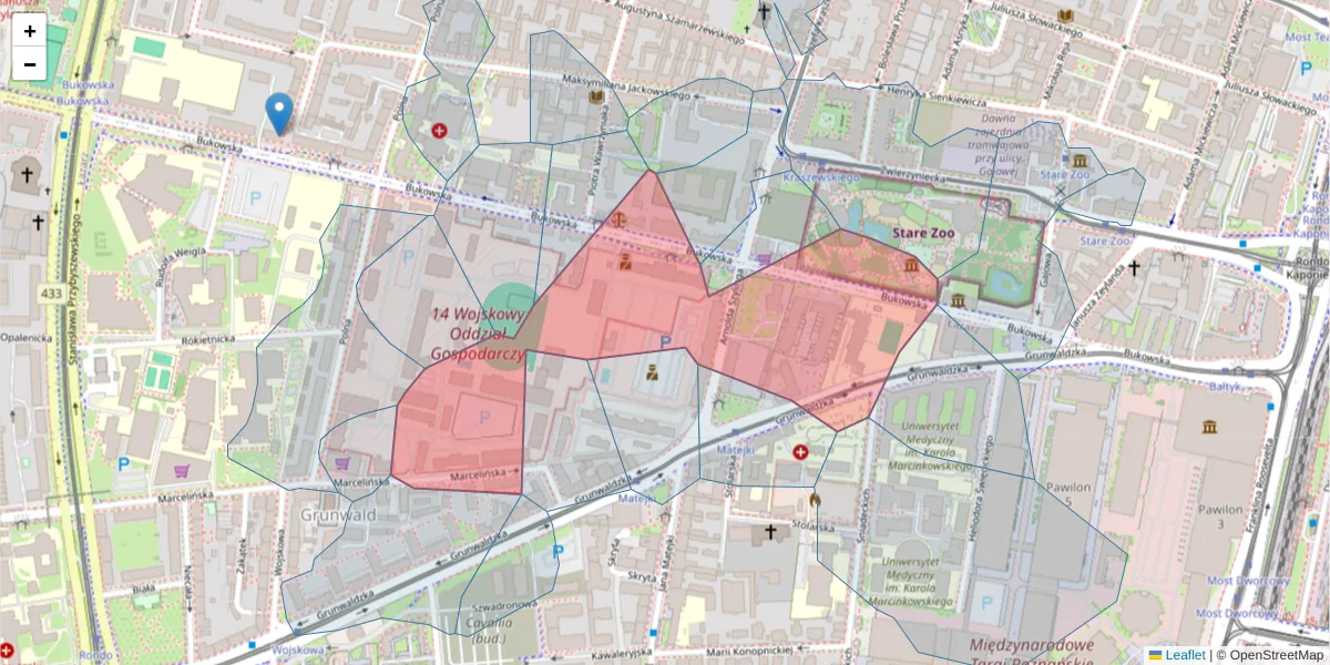 Szczegółowa mapa kodu pocztowego 60-811 z granicami, sąsiednimi kodami pocztowymi i urzędami pocztowymi