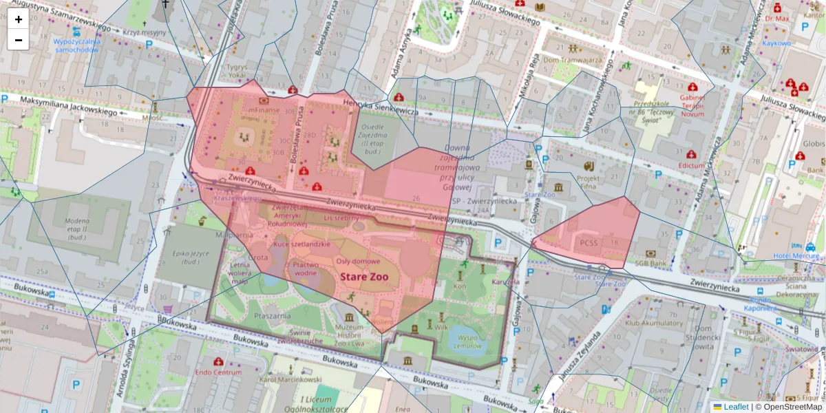 Szczegółowa mapa kodu pocztowego 60-814 z granicami, sąsiednimi kodami pocztowymi i urzędami pocztowymi