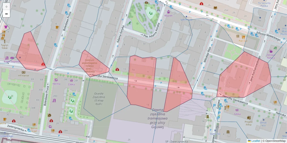 Szczegółowa mapa kodu pocztowego 60-816 z granicami, sąsiednimi kodami pocztowymi i urzędami pocztowymi