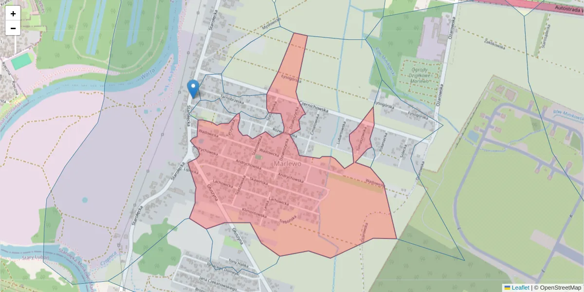 Szczegółowa mapa kodu pocztowego 61-333 z granicami, sąsiednimi kodami pocztowymi i urzędami pocztowymi