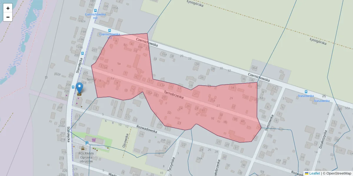 Szczegółowa mapa kodu pocztowego 61-354 z granicami, sąsiednimi kodami pocztowymi i urzędami pocztowymi