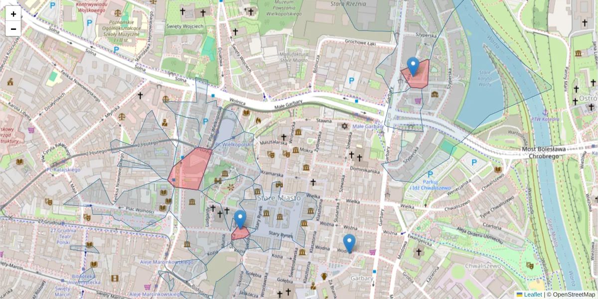 Szczegółowa mapa kodu pocztowego 61-740 z granicami, sąsiednimi kodami pocztowymi i urzędami pocztowymi