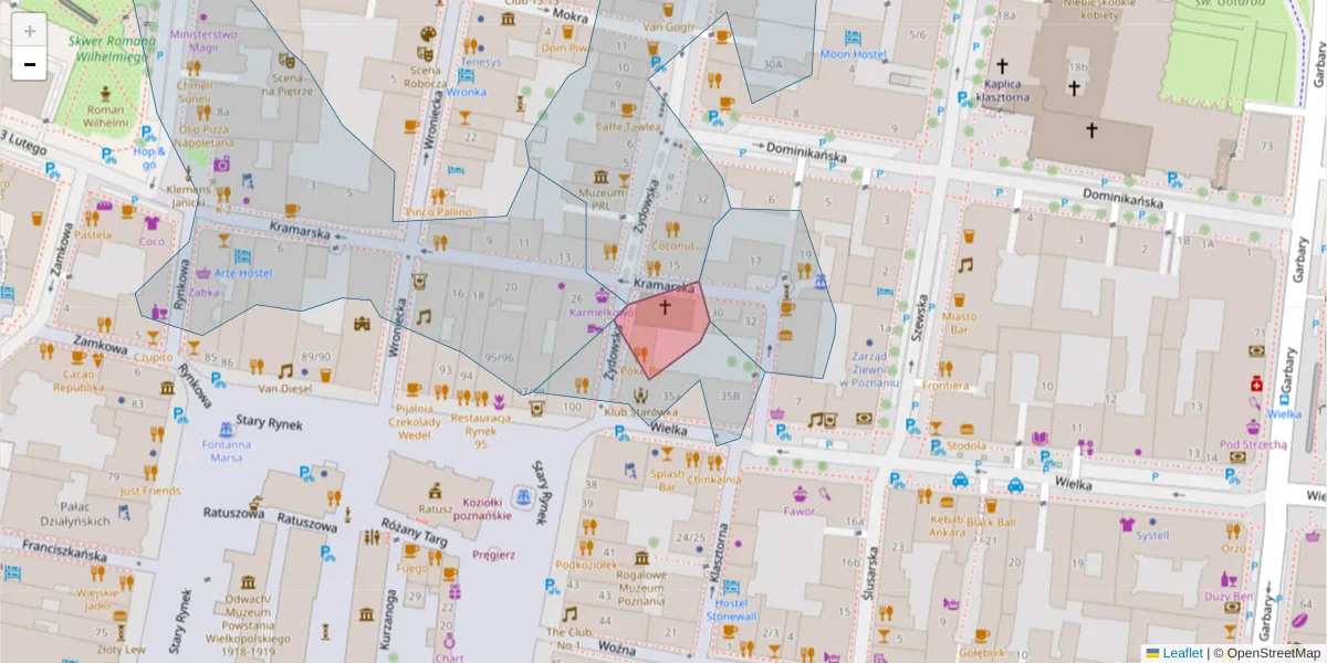 Szczegółowa mapa kodu pocztowego 61-755 z granicami, sąsiednimi kodami pocztowymi i urzędami pocztowymi