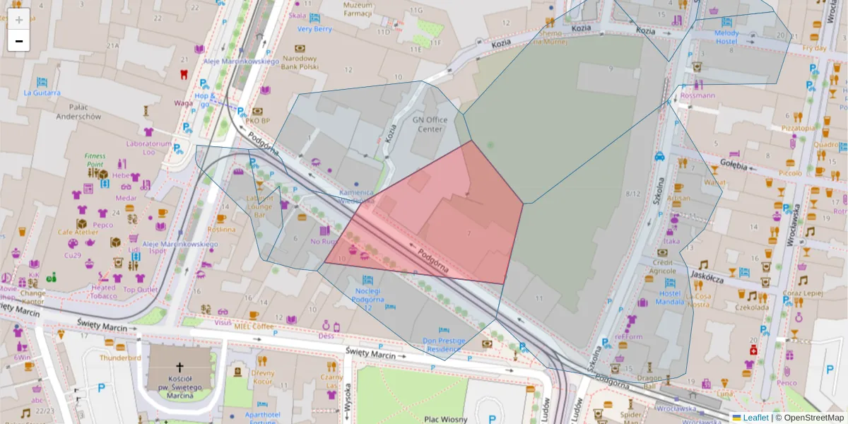 Szczegółowa mapa kodu pocztowego 61-828 z granicami, sąsiednimi kodami pocztowymi i urzędami pocztowymi