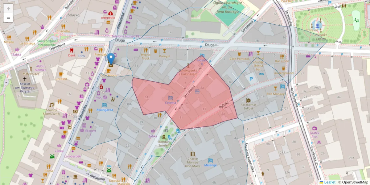 Szczegółowa mapa kodu pocztowego 61-847 z granicami, sąsiednimi kodami pocztowymi i urzędami pocztowymi