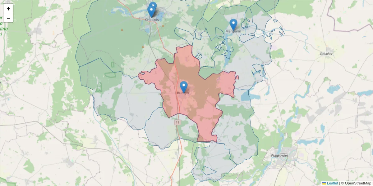 Szczegółowa mapa kodu pocztowego 64-840 z granicami, sąsiednimi kodami pocztowymi i urzędami pocztowymi