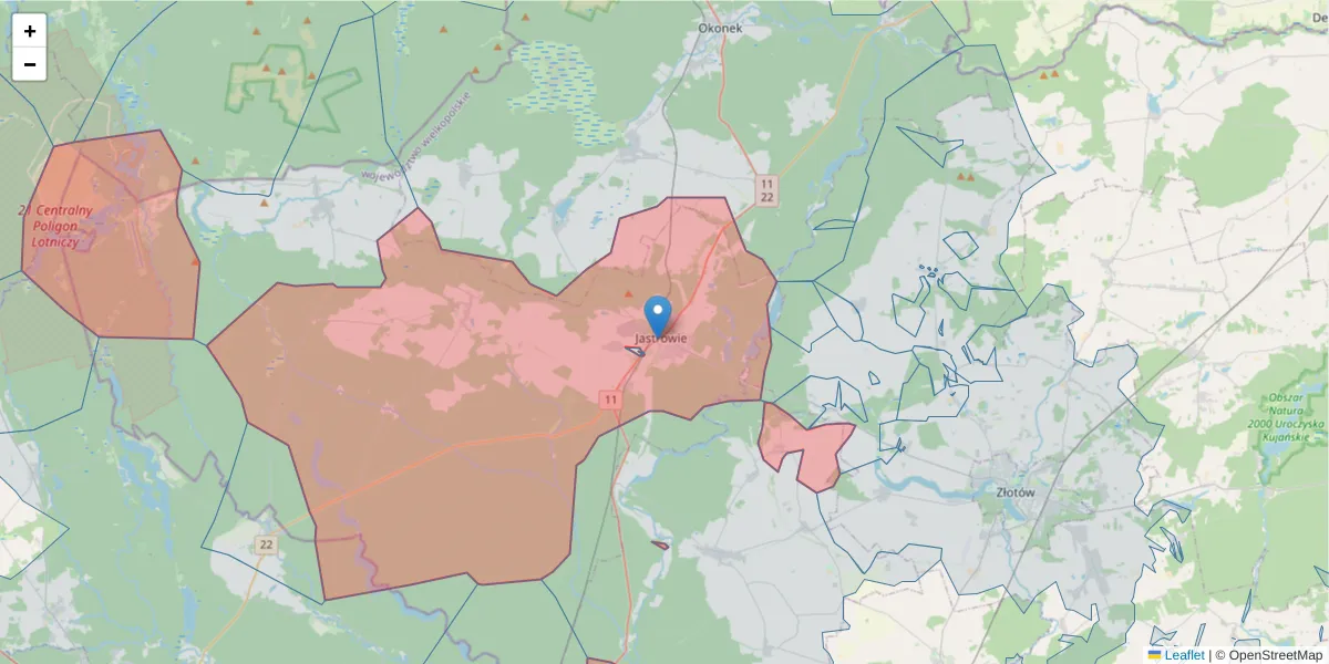 Szczegółowa mapa kodu pocztowego 64-915 z granicami, sąsiednimi kodami pocztowymi i urzędami pocztowymi