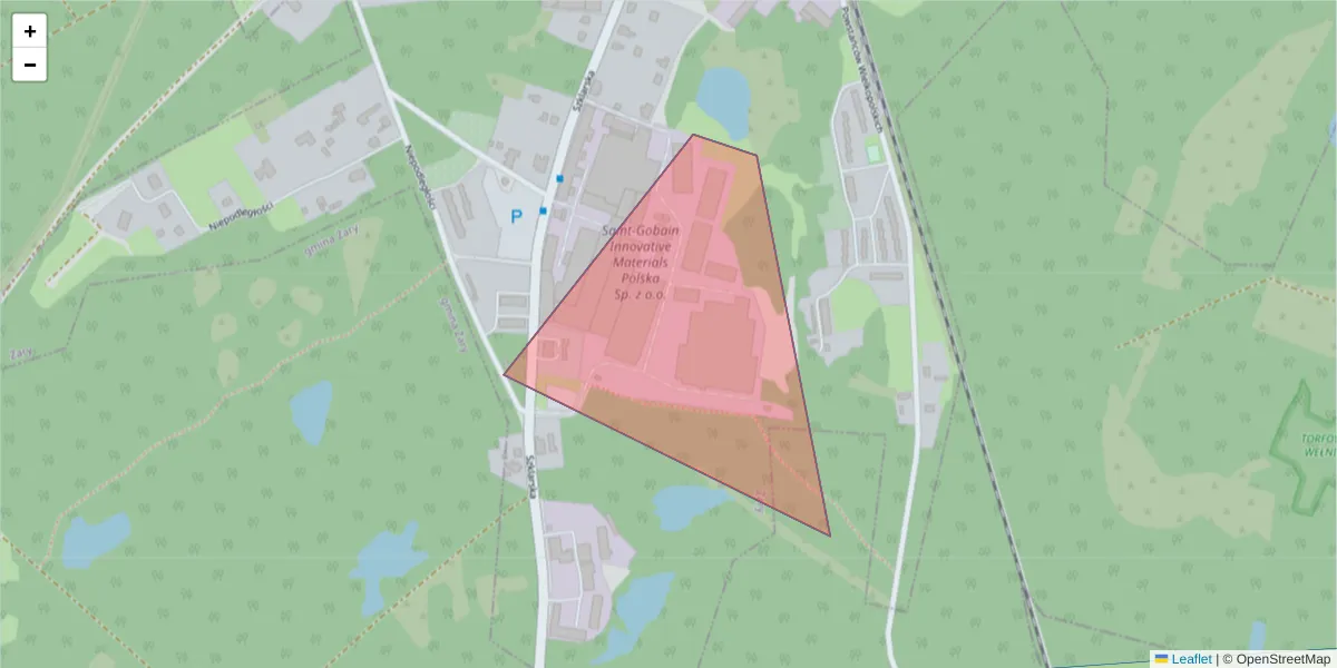 Szczegółowa mapa kodu pocztowego 68-205 z granicami, sąsiednimi kodami pocztowymi i urzędami pocztowymi