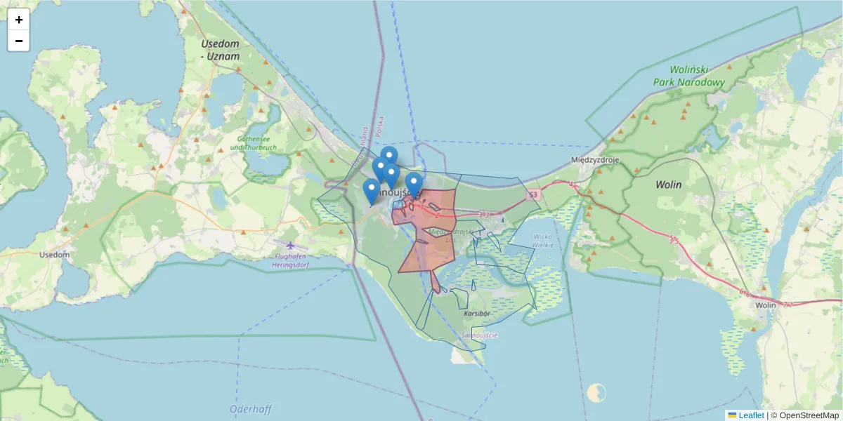 Szczegółowa mapa kodu pocztowego 72-602 z granicami, sąsiednimi kodami pocztowymi i urzędami pocztowymi