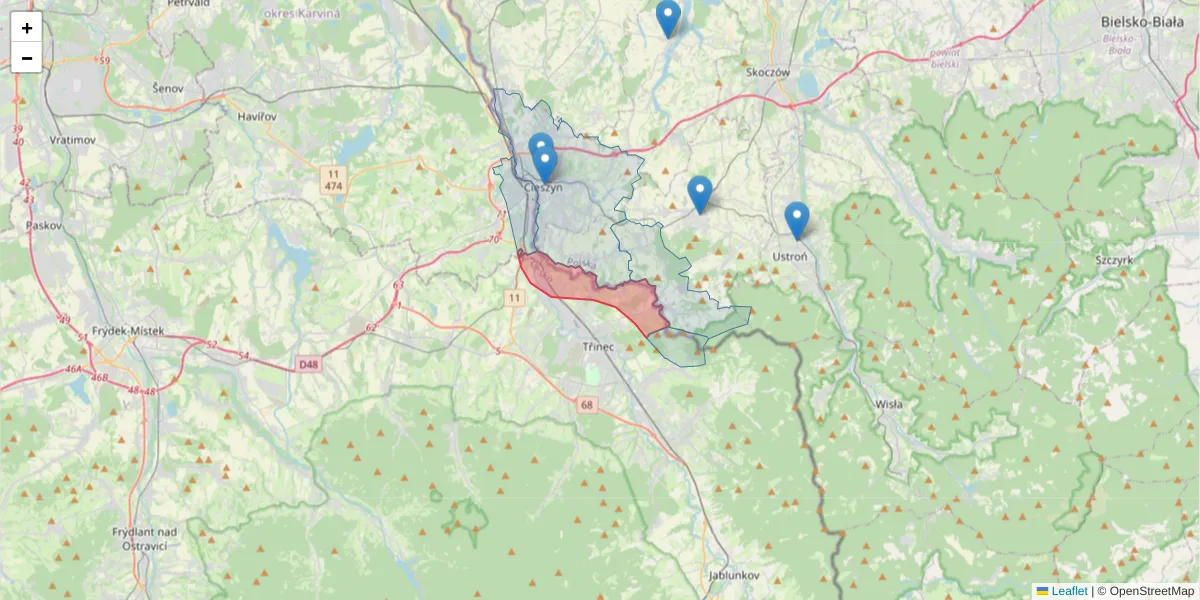 Szczegółowa mapa kodu pocztowego 73961 z granicami, sąsiednimi kodami pocztowymi i urzędami pocztowymi