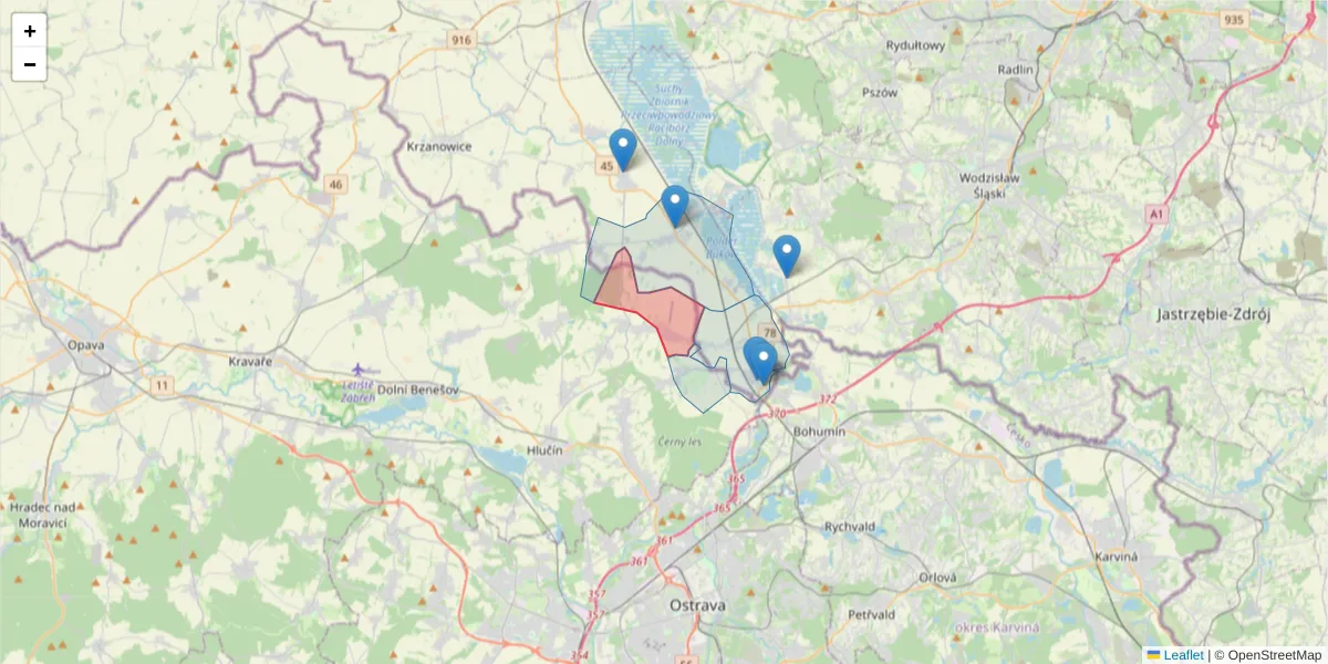 Szczegółowa mapa kodu pocztowego 74716 z granicami, sąsiednimi kodami pocztowymi i urzędami pocztowymi