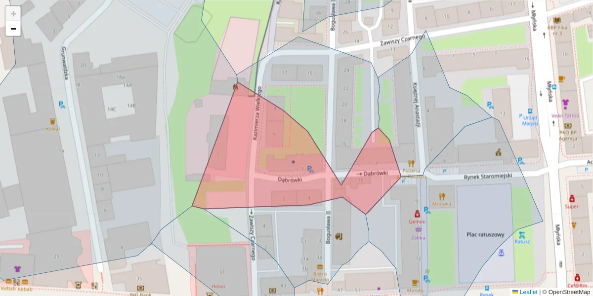 Szczegółowa mapa kodu pocztowego 75-055 z granicami, sąsiednimi kodami pocztowymi i urzędami pocztowymi