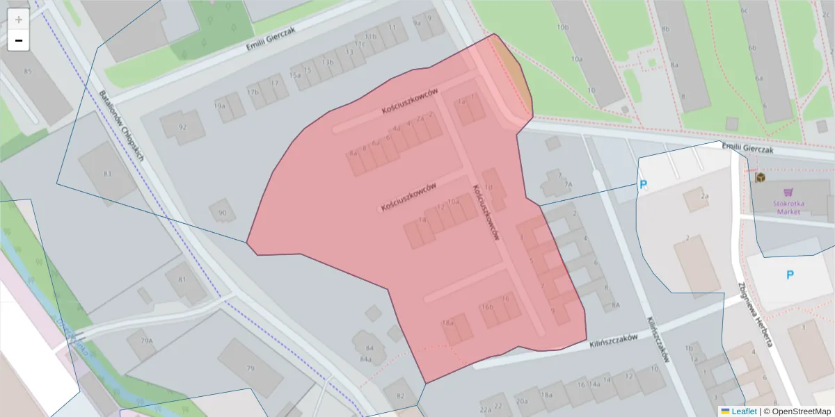 Szczegółowa mapa kodu pocztowego 75-359 z granicami, sąsiednimi kodami pocztowymi i urzędami pocztowymi