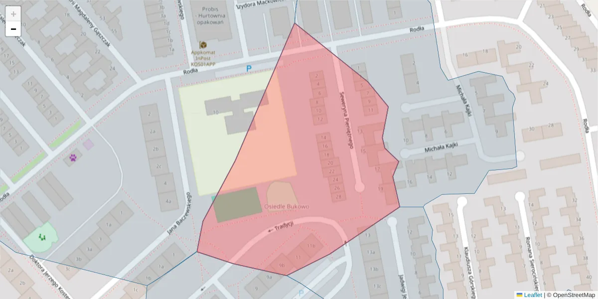 Szczegółowa mapa kodu pocztowego 75-367 z granicami, sąsiednimi kodami pocztowymi i urzędami pocztowymi