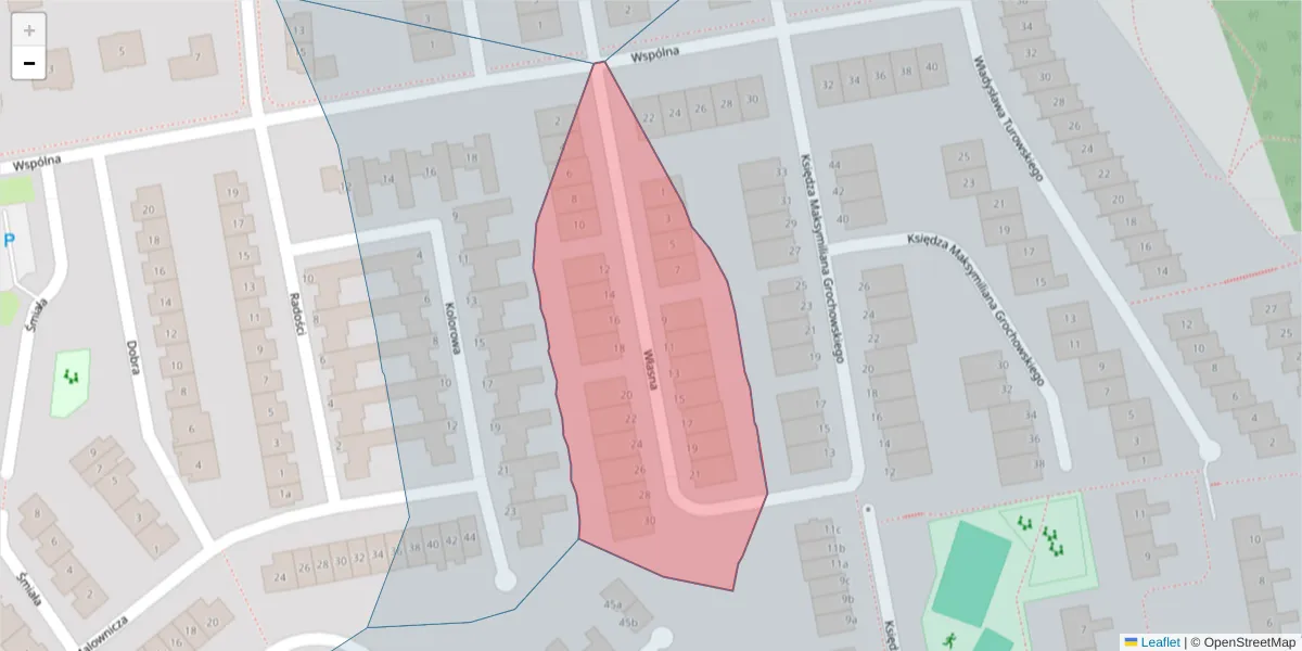 Szczegółowa mapa kodu pocztowego 75-377 z granicami, sąsiednimi kodami pocztowymi i urzędami pocztowymi