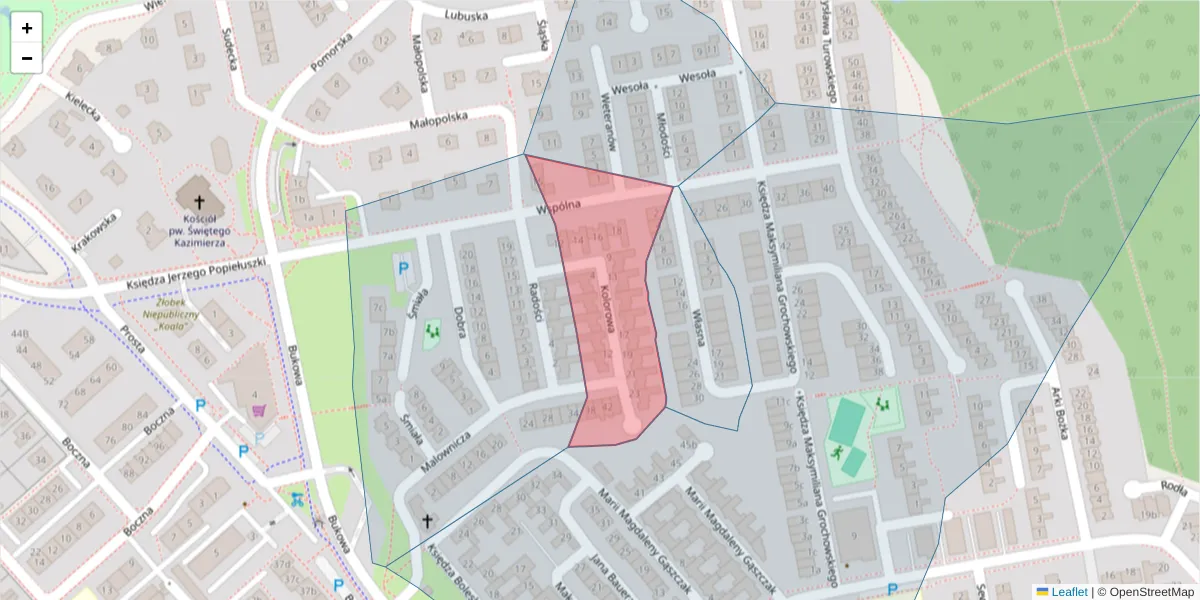 Szczegółowa mapa kodu pocztowego 75-378 z granicami, sąsiednimi kodami pocztowymi i urzędami pocztowymi
