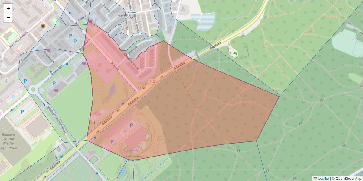 Szczegółowa mapa kodu pocztowego 75-392 z granicami, sąsiednimi kodami pocztowymi i urzędami pocztowymi