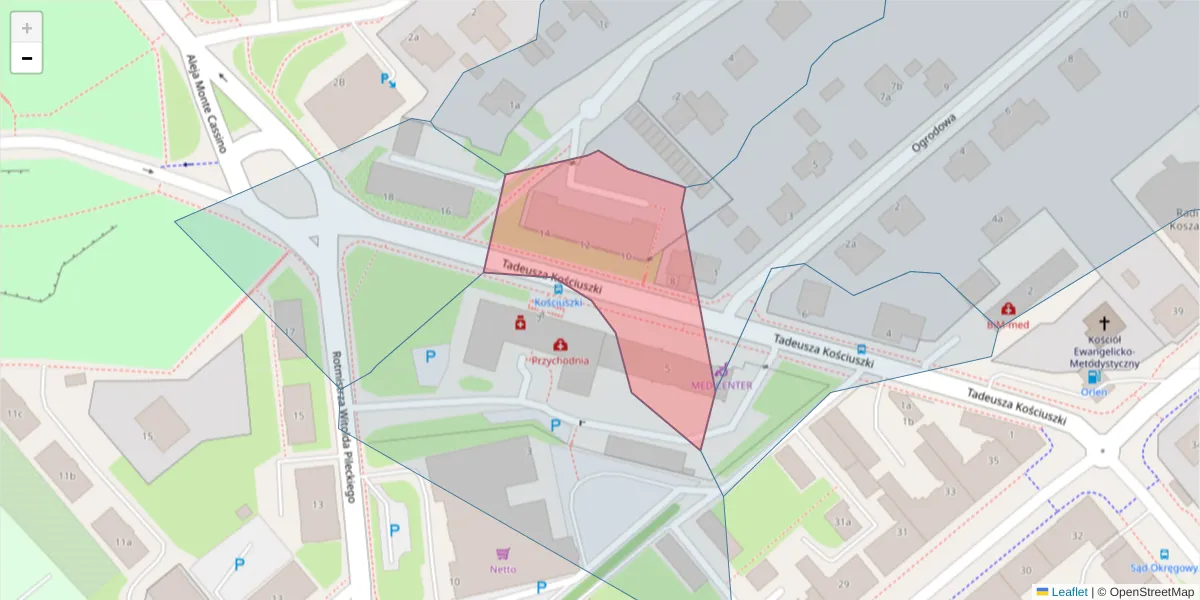 Szczegółowa mapa kodu pocztowego 75-407 z granicami, sąsiednimi kodami pocztowymi i urzędami pocztowymi