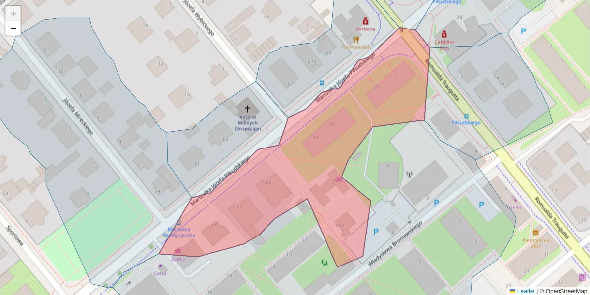 Szczegółowa mapa kodu pocztowego 75-525 z granicami, sąsiednimi kodami pocztowymi i urzędami pocztowymi