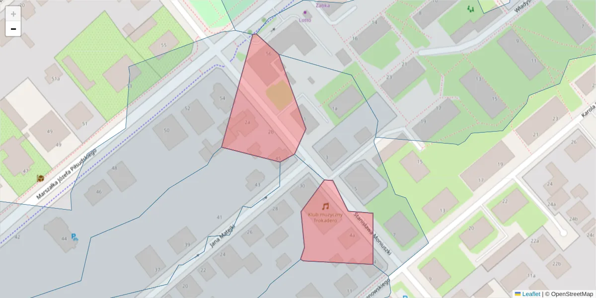 Szczegółowa mapa kodu pocztowego 75-557 z granicami, sąsiednimi kodami pocztowymi i urzędami pocztowymi