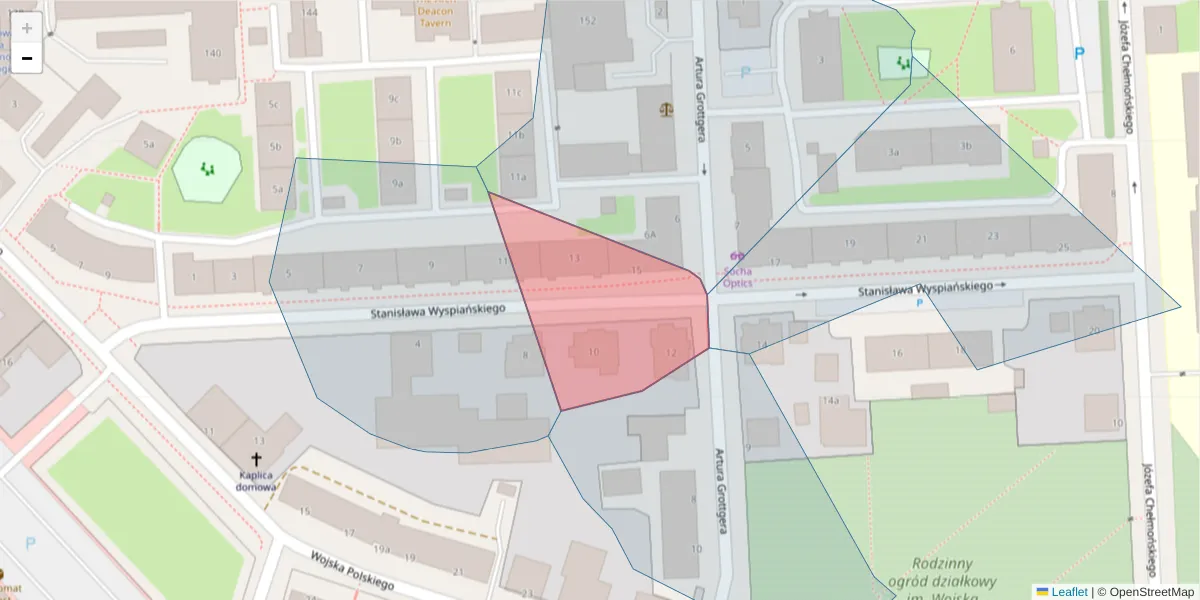 Szczegółowa mapa kodu pocztowego 75-627 z granicami, sąsiednimi kodami pocztowymi i urzędami pocztowymi