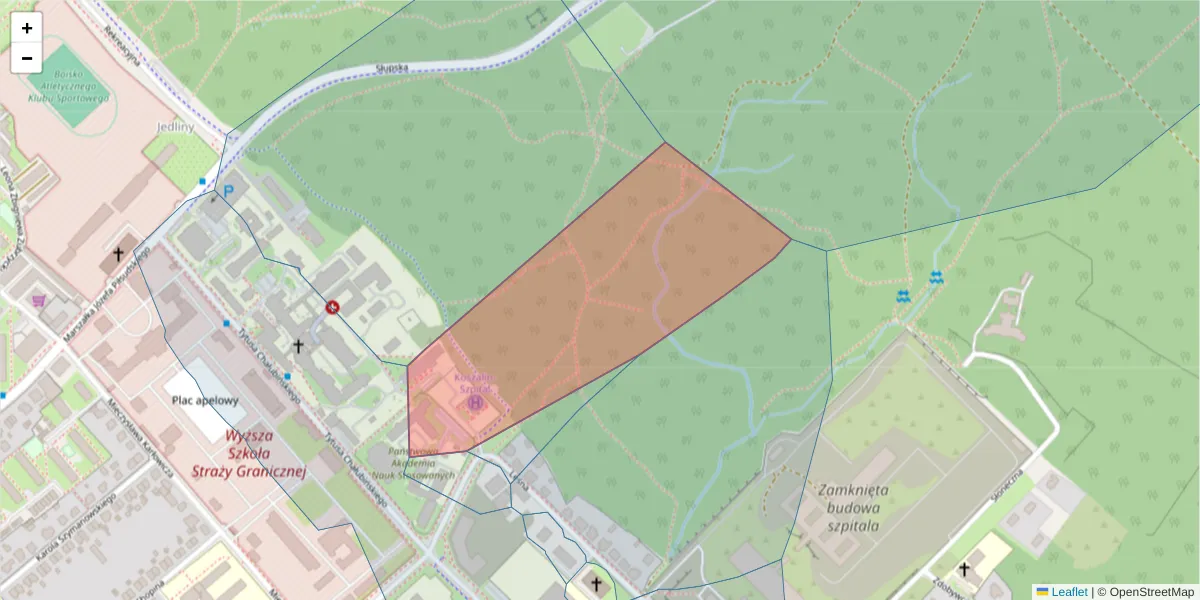 Szczegółowa mapa kodu pocztowego 75-648 z granicami, sąsiednimi kodami pocztowymi i urzędami pocztowymi