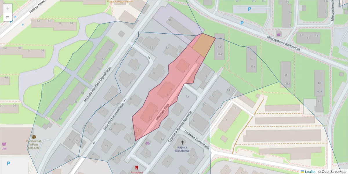 Szczegółowa mapa kodu pocztowego 75-661 z granicami, sąsiednimi kodami pocztowymi i urzędami pocztowymi