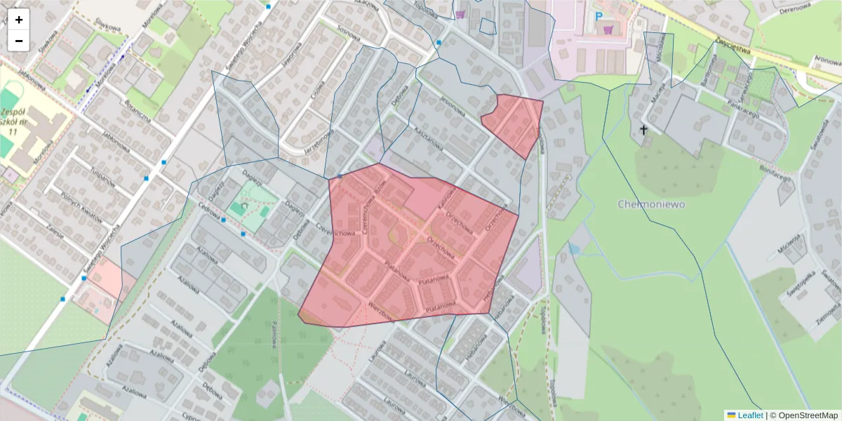 Szczegółowa mapa kodu pocztowego 75-667 z granicami, sąsiednimi kodami pocztowymi i urzędami pocztowymi