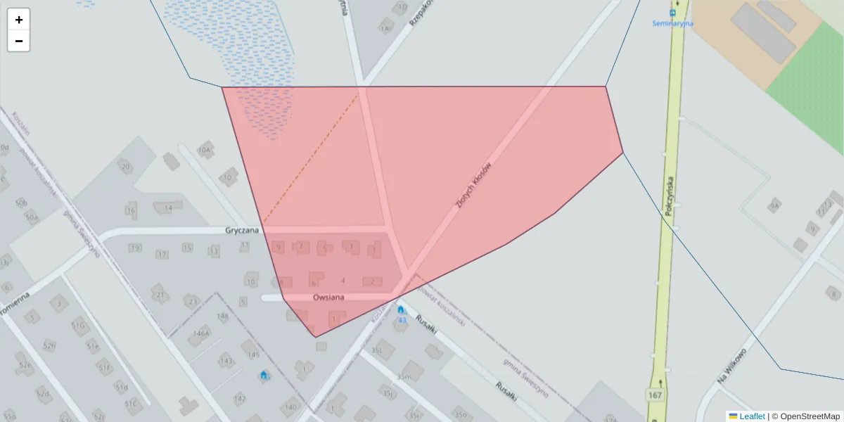 Szczegółowa mapa kodu pocztowego 75-817 z granicami, sąsiednimi kodami pocztowymi i urzędami pocztowymi