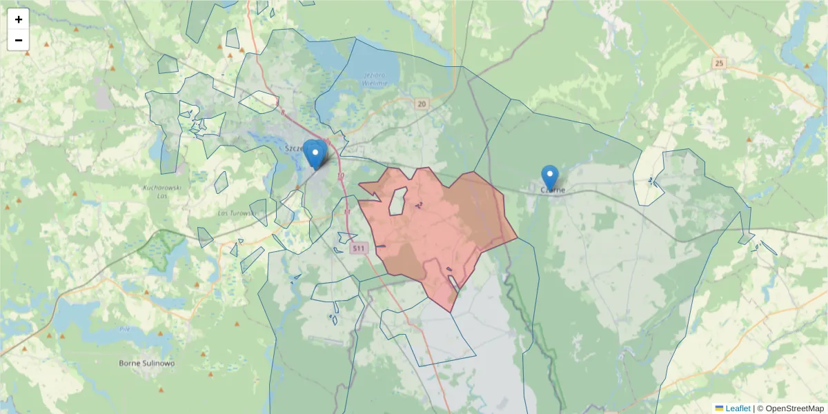 Szczegółowa mapa kodu pocztowego 78-423 z granicami, sąsiednimi kodami pocztowymi i urzędami pocztowymi