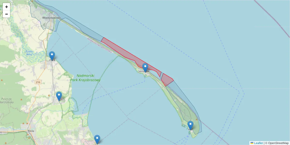 Szczegółowa mapa kodu pocztowego 84-140 z granicami, sąsiednimi kodami pocztowymi i urzędami pocztowymi