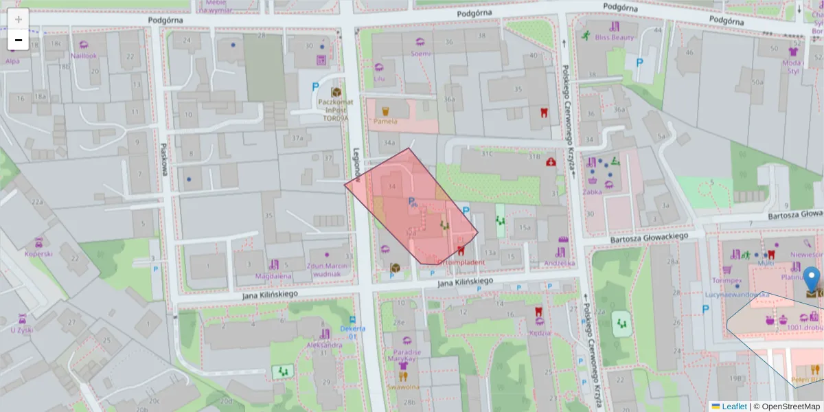 Szczegółowa mapa kodu pocztowego 87-114 z granicami, sąsiednimi kodami pocztowymi i urzędami pocztowymi