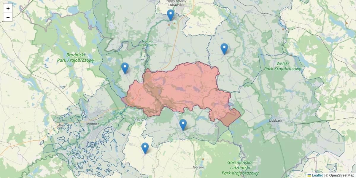 Szczegółowa mapa kodu pocztowego 87-313 z granicami, sąsiednimi kodami pocztowymi i urzędami pocztowymi