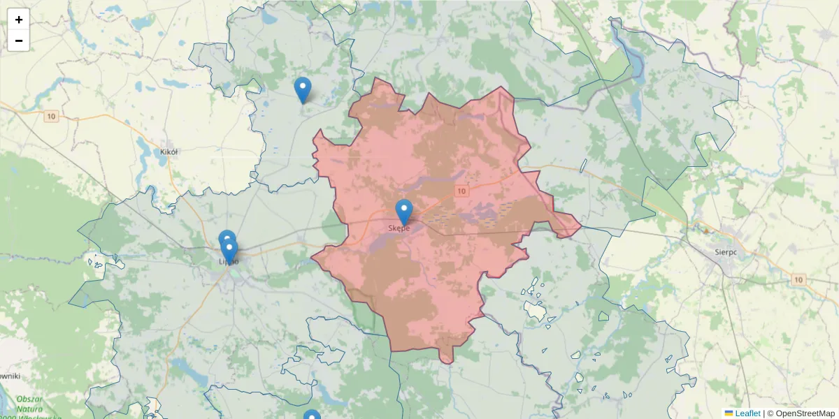 Szczegółowa mapa kodu pocztowego 87-630 z granicami, sąsiednimi kodami pocztowymi i urzędami pocztowymi