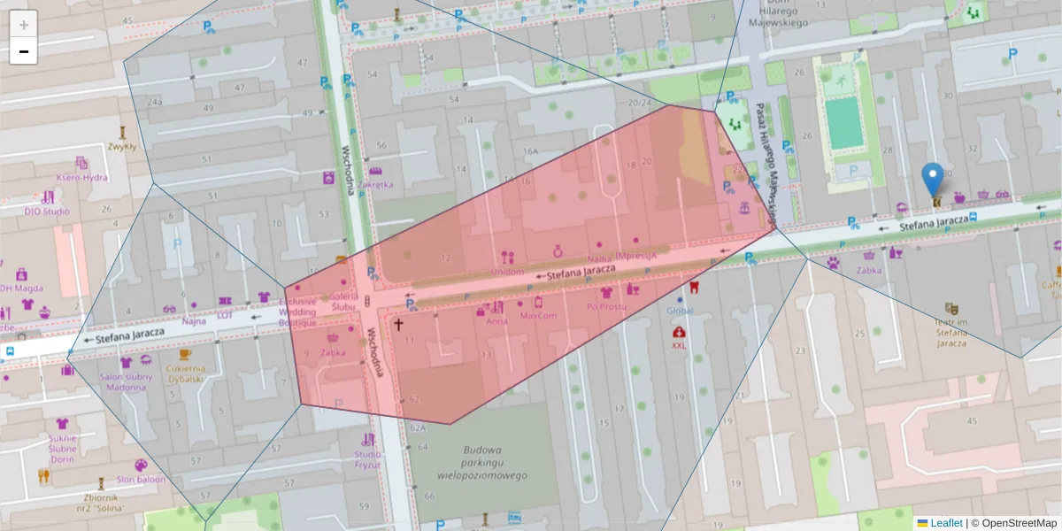 Szczegółowa mapa kodu pocztowego 90-261 z granicami, sąsiednimi kodami pocztowymi i urzędami pocztowymi