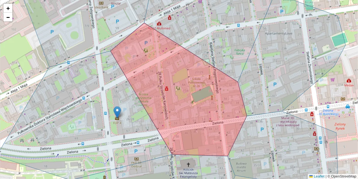 Szczegółowa mapa kodu pocztowego 90-750 z granicami, sąsiednimi kodami pocztowymi i urzędami pocztowymi