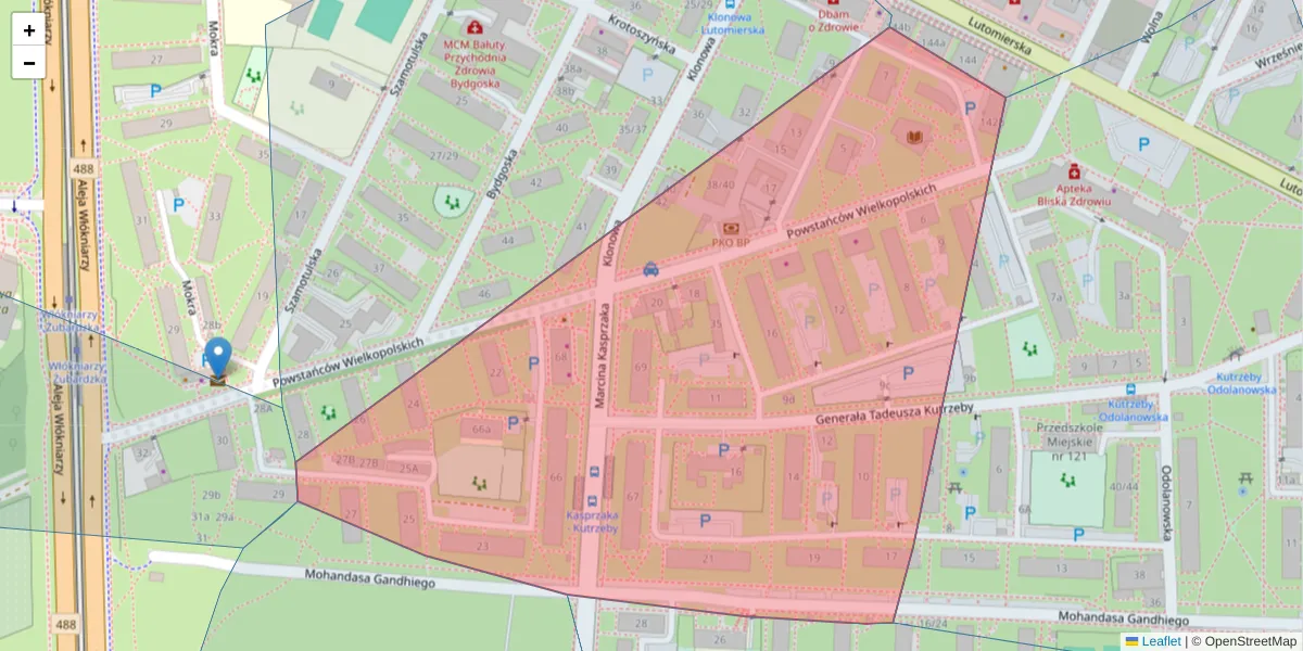 Szczegółowa mapa kodu pocztowego 91-040 z granicami, sąsiednimi kodami pocztowymi i urzędami pocztowymi