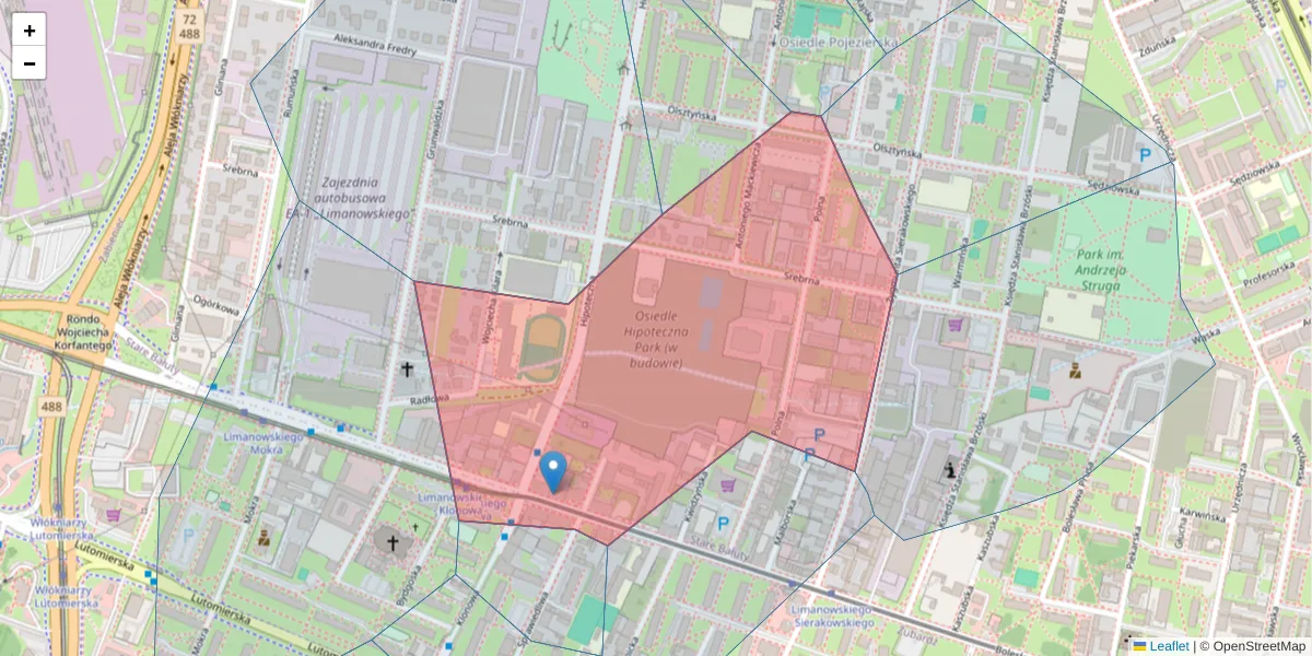 Szczegółowa mapa kodu pocztowego 91-334 z granicami, sąsiednimi kodami pocztowymi i urzędami pocztowymi