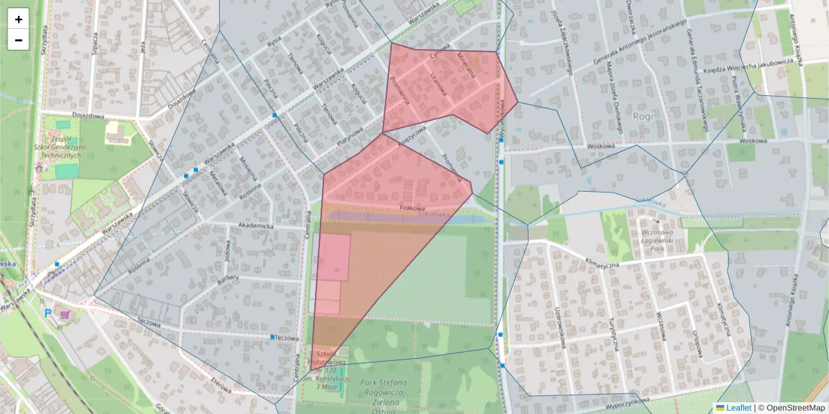 Szczegółowa mapa kodu pocztowego 91-601 z granicami, sąsiednimi kodami pocztowymi i urzędami pocztowymi