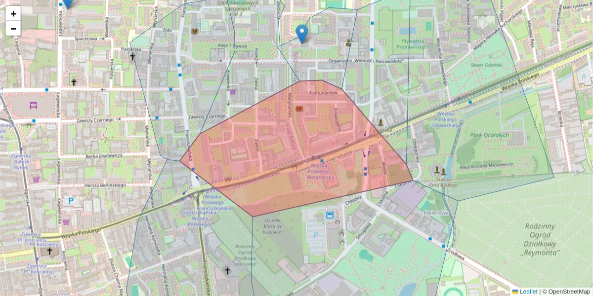 Szczegółowa mapa kodu pocztowego 91-803 z granicami, sąsiednimi kodami pocztowymi i urzędami pocztowymi