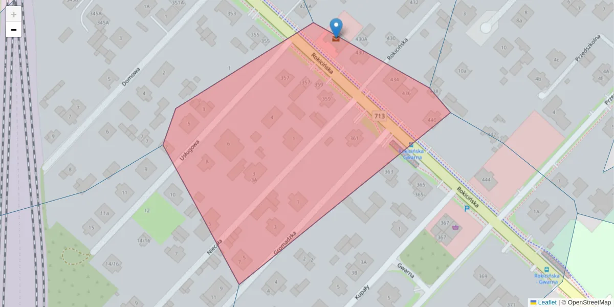 Szczegółowa mapa kodu pocztowego 92-642 z granicami, sąsiednimi kodami pocztowymi i urzędami pocztowymi