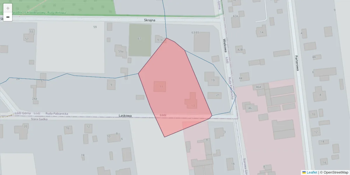 Szczegółowa mapa kodu pocztowego 93-443 z granicami, sąsiednimi kodami pocztowymi i urzędami pocztowymi