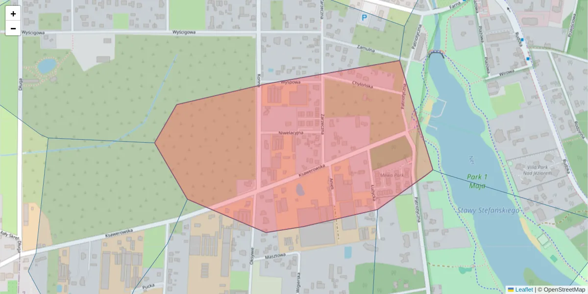 Szczegółowa mapa kodu pocztowego 93-449 z granicami, sąsiednimi kodami pocztowymi i urzędami pocztowymi