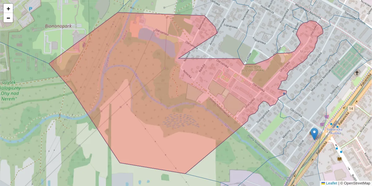 Szczegółowa mapa kodu pocztowego 93-472 z granicami, sąsiednimi kodami pocztowymi i urzędami pocztowymi