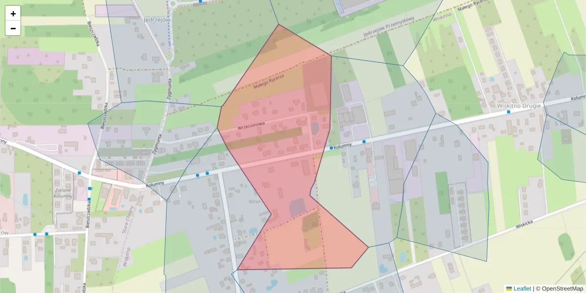 Szczegółowa mapa kodu pocztowego 93-612 z granicami, sąsiednimi kodami pocztowymi i urzędami pocztowymi