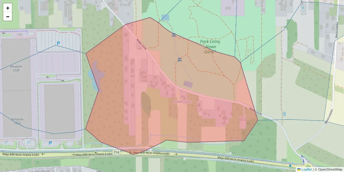 Szczegółowa mapa kodu pocztowego 93-616 z granicami, sąsiednimi kodami pocztowymi i urzędami pocztowymi